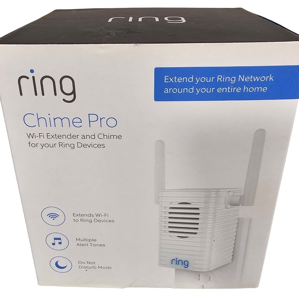 Ring Chime Pro Wi-Fi Extender and Indoor Chime for Ring Devices 1st Gen Open Box